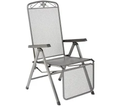 MWH Gartenstühle Metall|Relaxstühle - Metall-Relaxsessel Savoy Grau