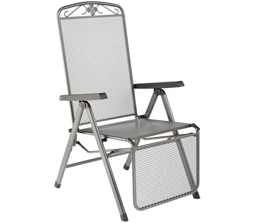 MWH Gartenstühle Metall|Relaxstühle - Metall-Relaxsessel Savoy Grau