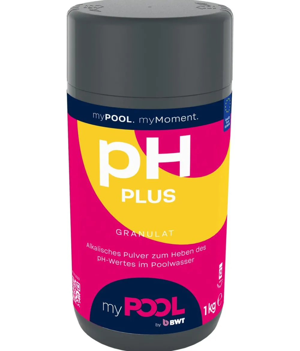 MYPOOL Pools & Whirlpools - Poolpflegeprodukt pH-Plus 1 kg Weiß