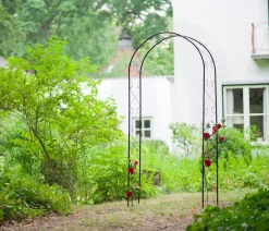 NATURE Metall-Rosenbogen, ca. B100/H230/T37 cm Schwarz New
