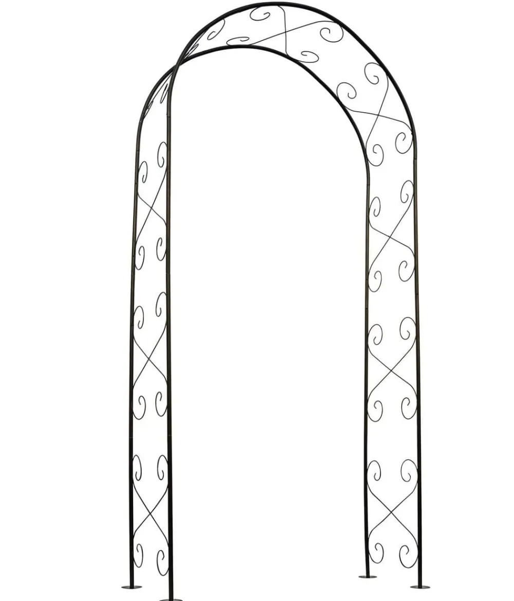 NATURE Metall-Rosenbogen, ca. B100/H230/T37 cm Schwarz New