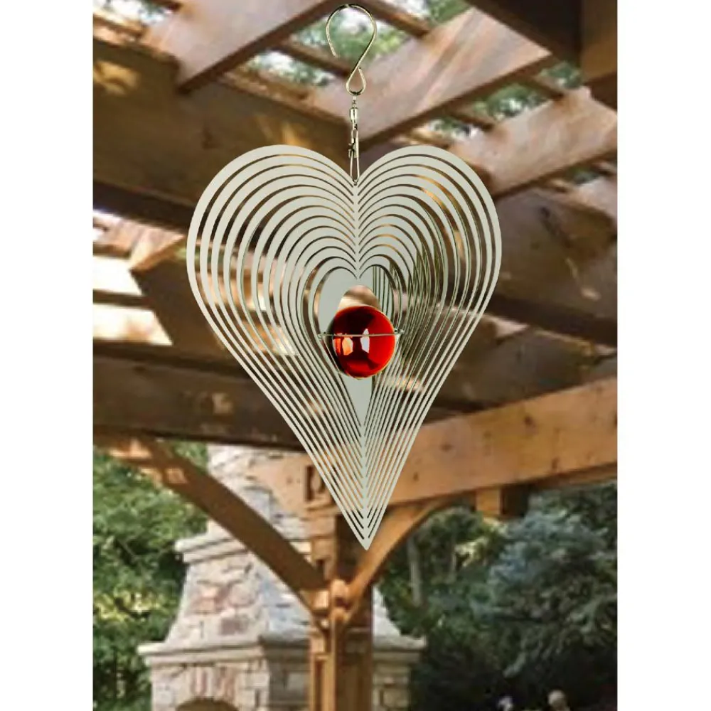 Nature´s Melody Windspiele & Gartenstecker > NATURE'S MELODY Windspiel Cosmo Herz, 18,5 x 4,5 x 27 cm, /rot