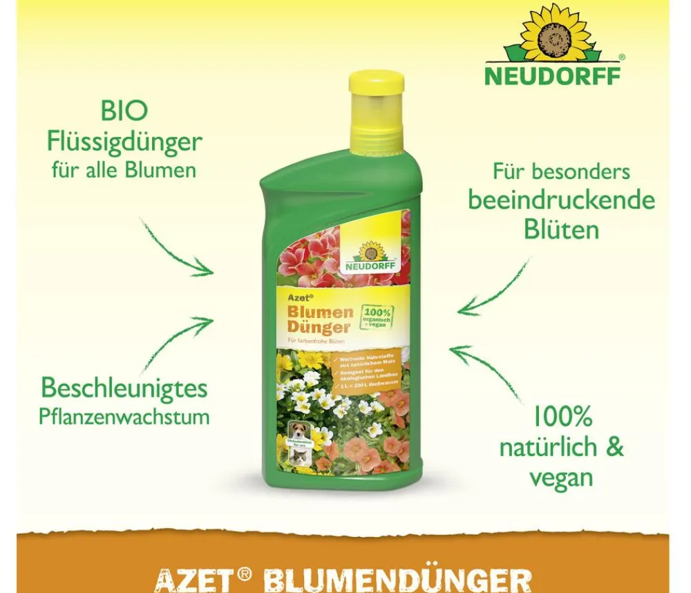 Neudorff Blumendünger - Azet® Blumendünger, flüssig, 1 l