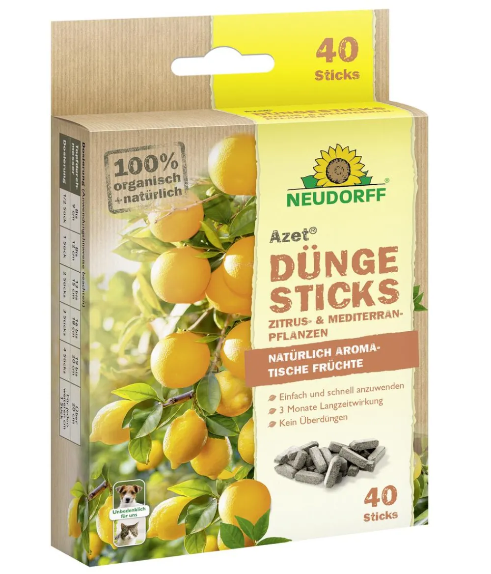 Neudorff Azet® Düngesticks für Zitrus- & Mediterranpflanzen, 40 Stk. Discount