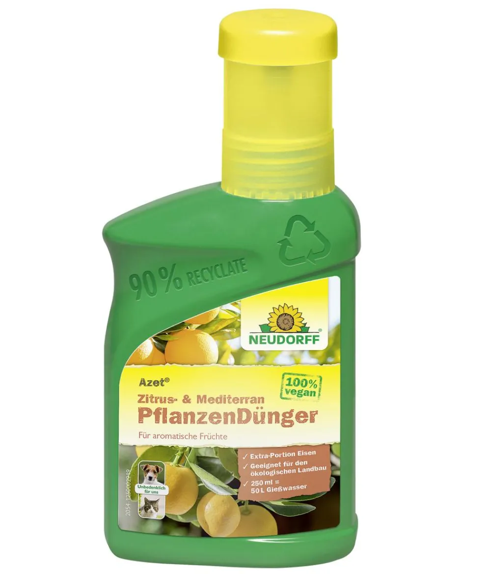 Neudorff Obst- & Gemüsedünger - Azet® Zitrus- & Mediterran Pflanzendünger, flüssig, 250 ml