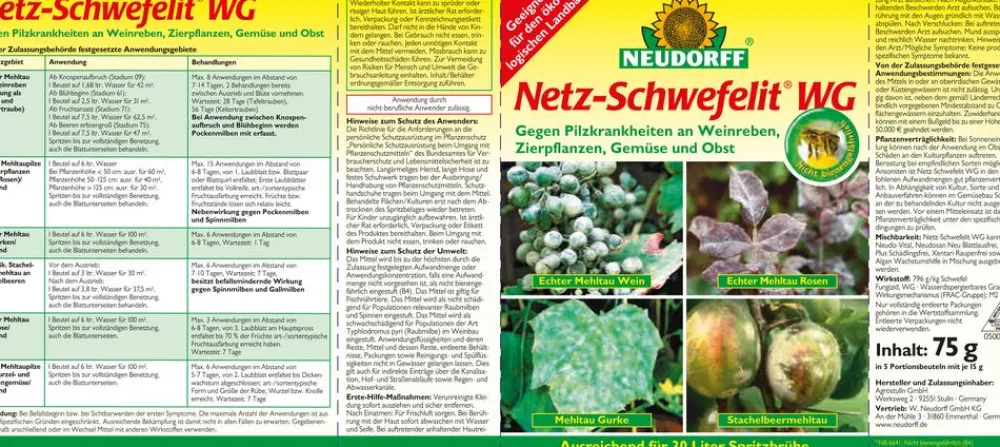 Neudorff Pilzmittel > Netz-Schwefelit® WG, 5 x 15 g