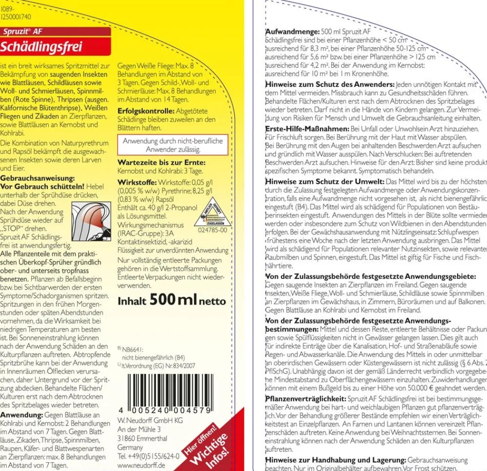 Neudorff Spruzit® AF Schädlingsfrei, 500 ml Best