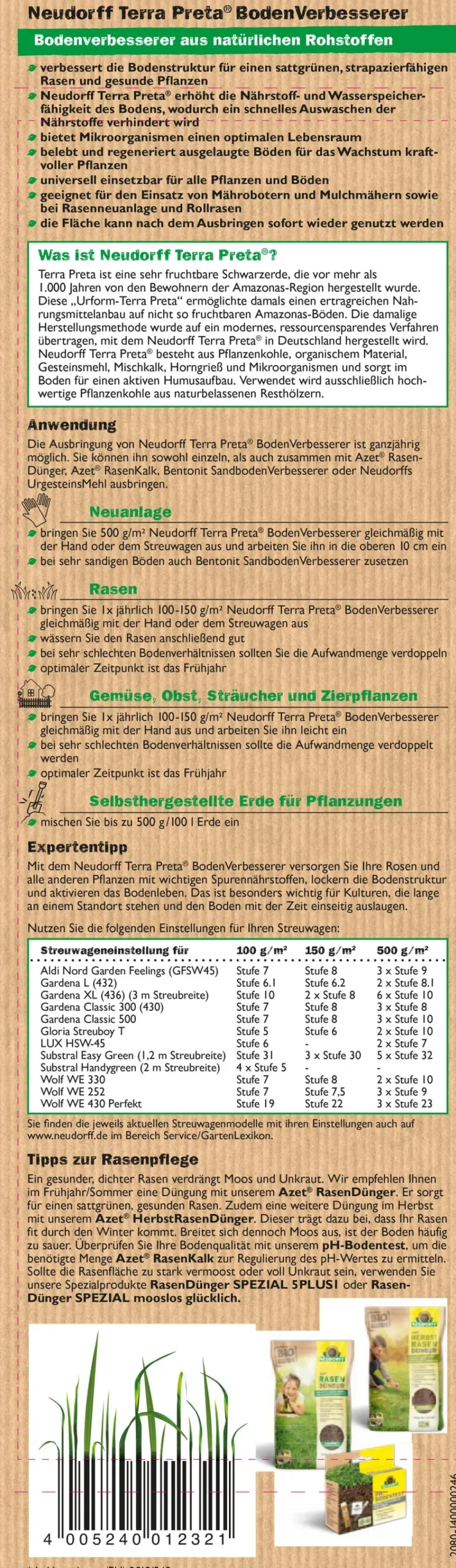 Neudorff Rasendünger > Terra Preta® Bodenverbesserer, 10 kg