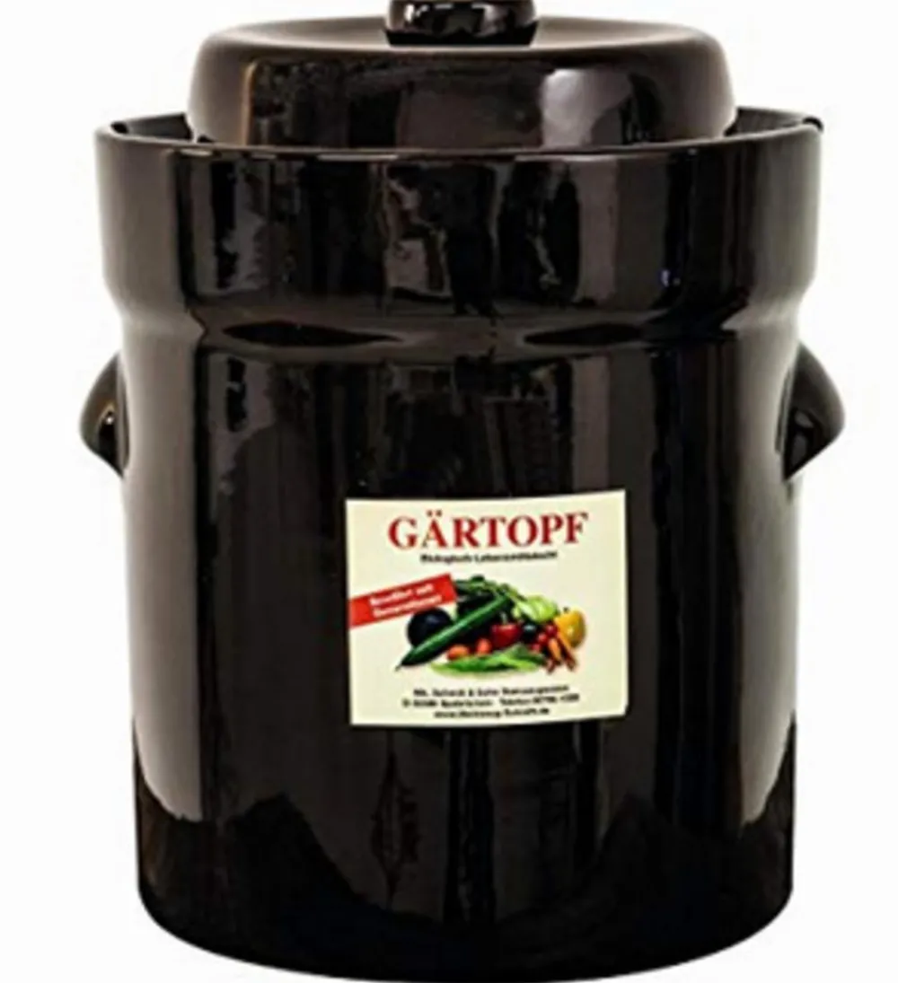 Nik. Schmitt Saft- & Weinherstellung - Ton-Gärtopf, glasiert Dunkelbraun