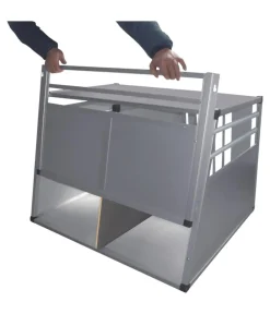 Nobby® Hundetransportboxen - Nobby Aluminium-Autotransportbox Doppelt New Design, , ca. B92/H68/T88 cm Silber
