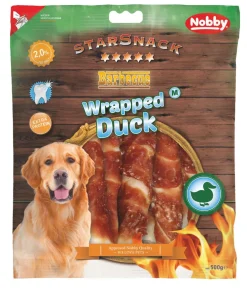 Nobby® Hundeleckerlies - Nobby Hundesnack StarSnack Barbecue Wrapped Duck, L, 375 g