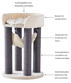 Nobby® Kratzbäume & Kratzmöbel - Nobby Kratzbaum Ela, ca. Ø60/H89 cm Creme