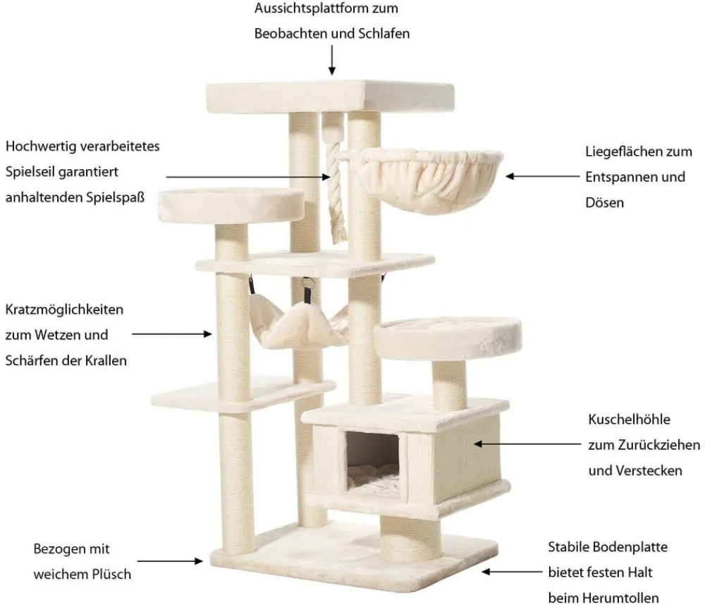 Nobby® Nobby Kratzbaum Vago, ca. B59/H162/T79 cm Creme Discount