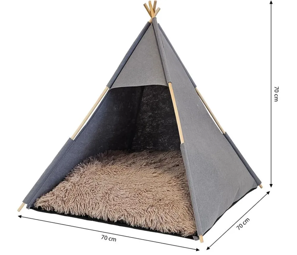 Nobby® Katzenhöhlen|Hundebetten & Körbe - Nobby Kuschelzelt Tenda, rechteckig, , ca. B70/H70/T70 cm Dunkelgrau