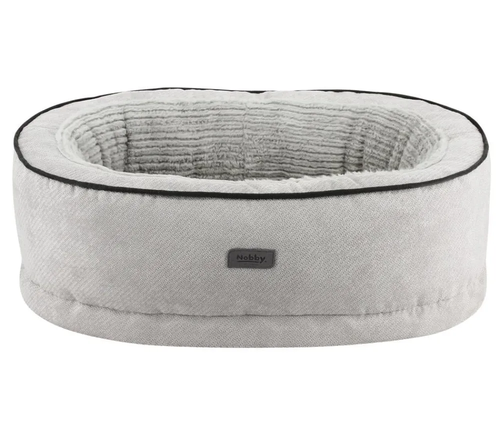 Nobby® Betten & Kissen|Hundebetten & Körbe > Nobby Orthopädisches Komfortbett Lago, oval, hell, ca. B85/H24/T60 cm