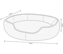 Nobby® Betten & Kissen|Hundebetten & Körbe - Nobby Orthopädisches Komfortbett Amca, oval, , ca. B78/H18/T62 cm Grau
