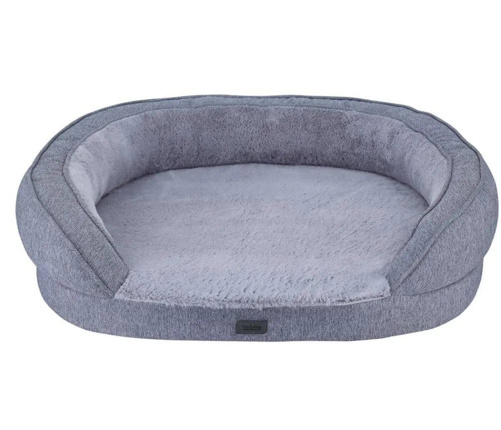 Nobby® Betten & Kissen|Hundebetten & Körbe - Nobby Orthopädisches Komfortbett Amca, oval, , ca. B78/H18/T62 cm Grau