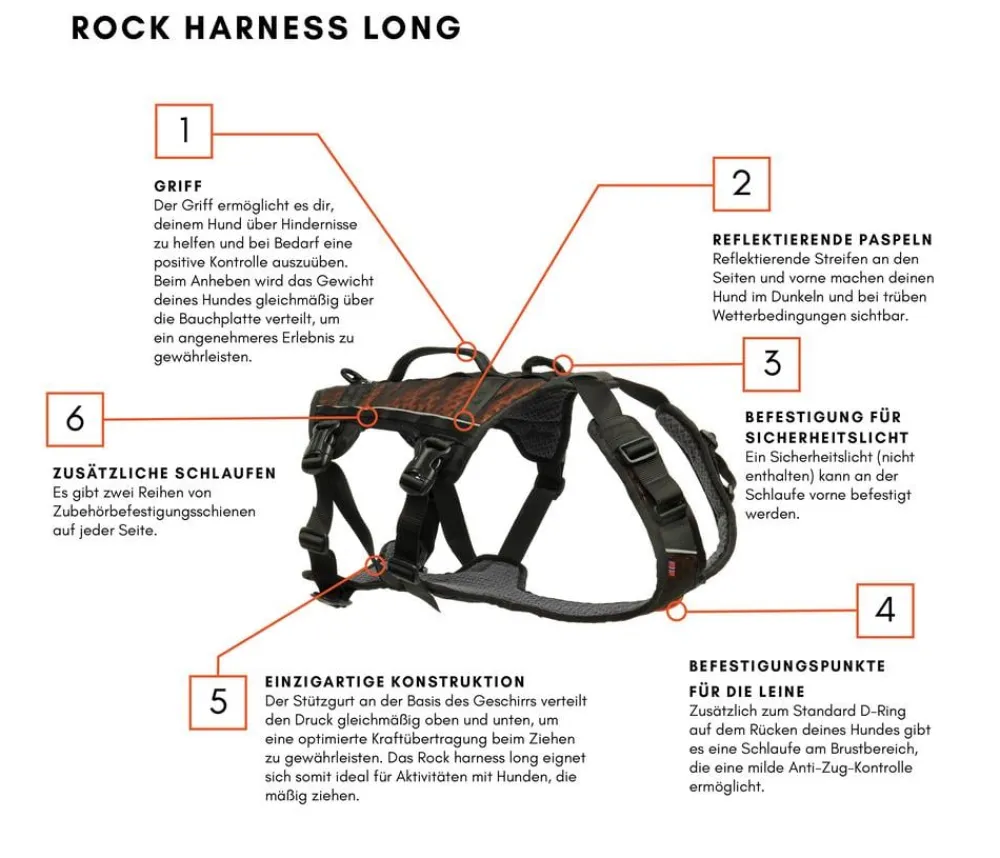Non-stop dogwear Hundehalsbänder & Geschirre > Mehrzweck-Hundegeschirr Rock harness long, /