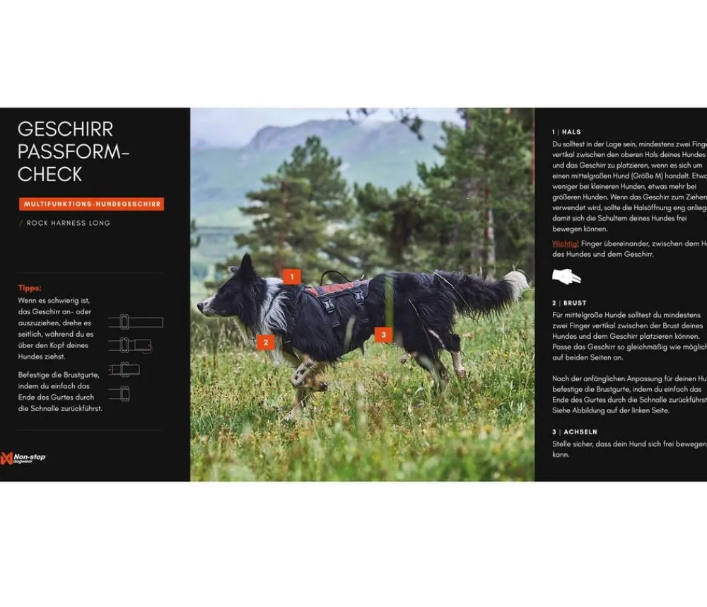 Non-stop dogwear Hundehalsbänder & Geschirre > Mehrzweck-Hundegeschirr Rock harness long, /