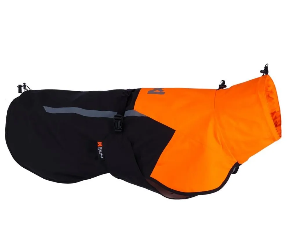 Non-stop dogwear Mehr Hundezubehör - Regenmantel Fjord raincoat 2.0, schwarz/ Orange