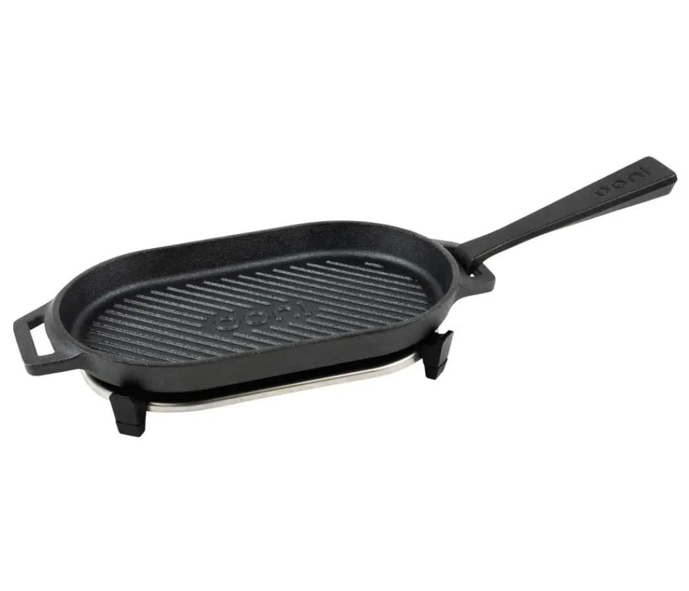 Ooni Pizzaöfen - Gusseisen-Grillpfanne, ca. B16/H6/T40 cm Schwarz