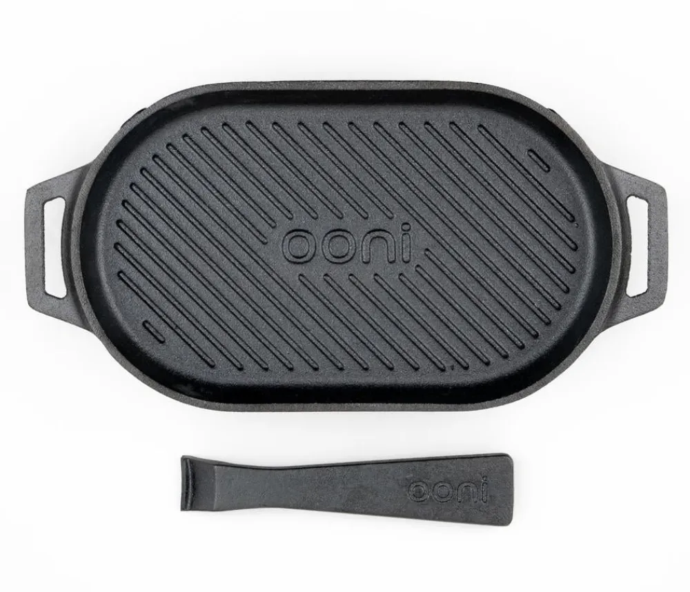 Ooni Pizzaöfen - Gusseisen-Grillpfanne, ca. B16/H6/T40 cm Schwarz
