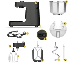 Ooni Pizzaöfen - Halo Pro Spiral Mixer, anthrazit-, ca. B25/H34/T44 cm Grau
