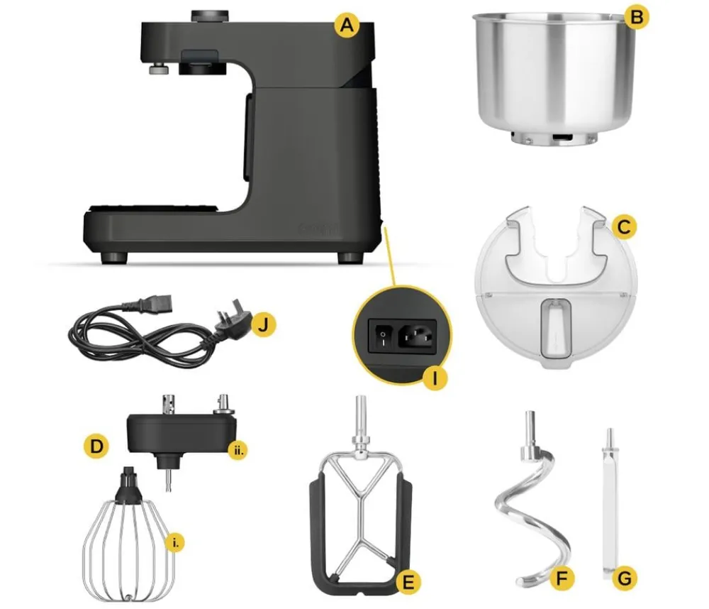 Ooni Pizzaöfen - Halo Pro Spiral Mixer, anthrazit-, ca. B25/H34/T44 cm Grau