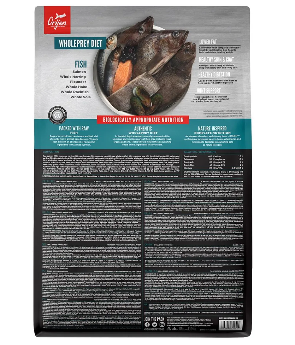 Orijen Trockenfutter Hund > ™ Trockenfutter für Hunde Small Breed Marine Fish