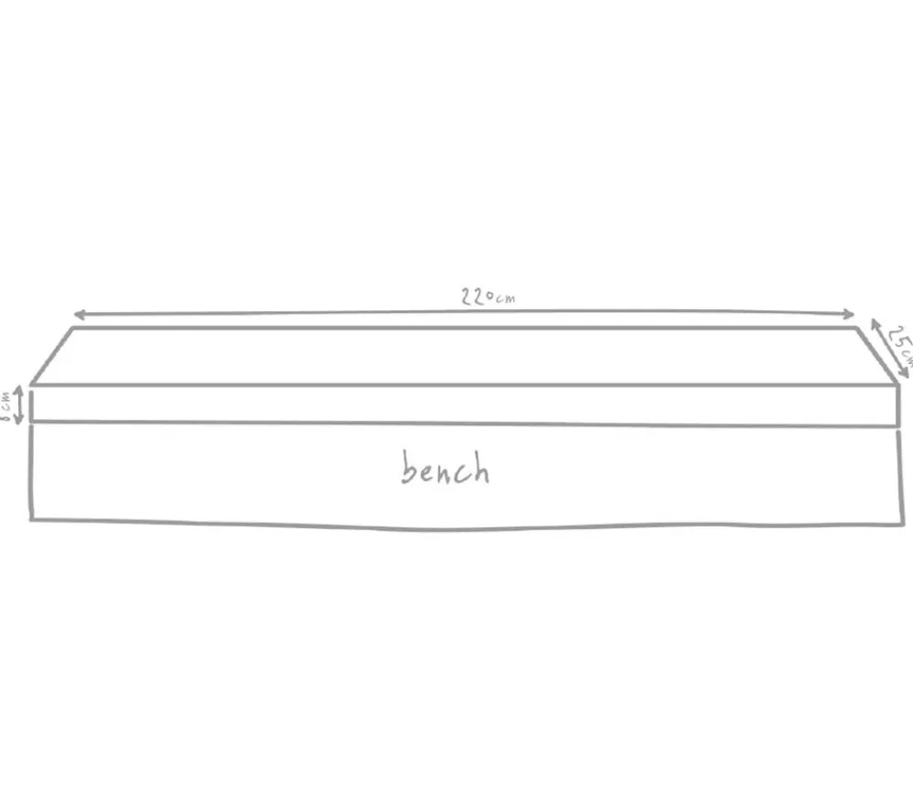 Outbag Sitzauflagen - Bankpolster Bench Plus, ca. B25/H8/T220 cm Beige