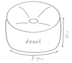 Outbag Sitzsäcke - Outdoor-Sitzsack Donut Plus, ca. Ø90/H75 cm Beige