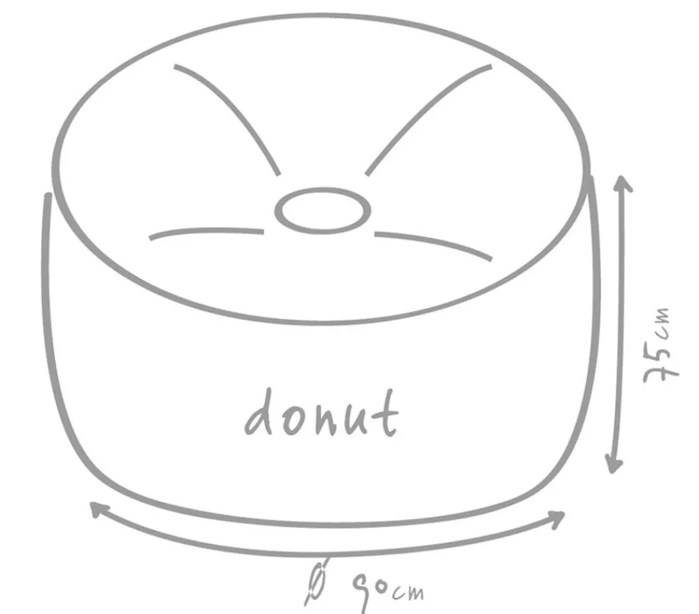 Outbag Sitzsäcke - Outdoor-Sitzsack Donut Plus, ca. Ø90/H75 cm Hellgrau