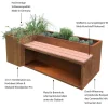 palatino Cortenstahl-Hochbeet URbank mit Sitzbank, ca. B200/H70/T100 cm Clearance