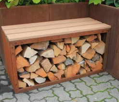 palatino Cortenstahl-Kaminholzlager Woodpecker PRO Braun Online