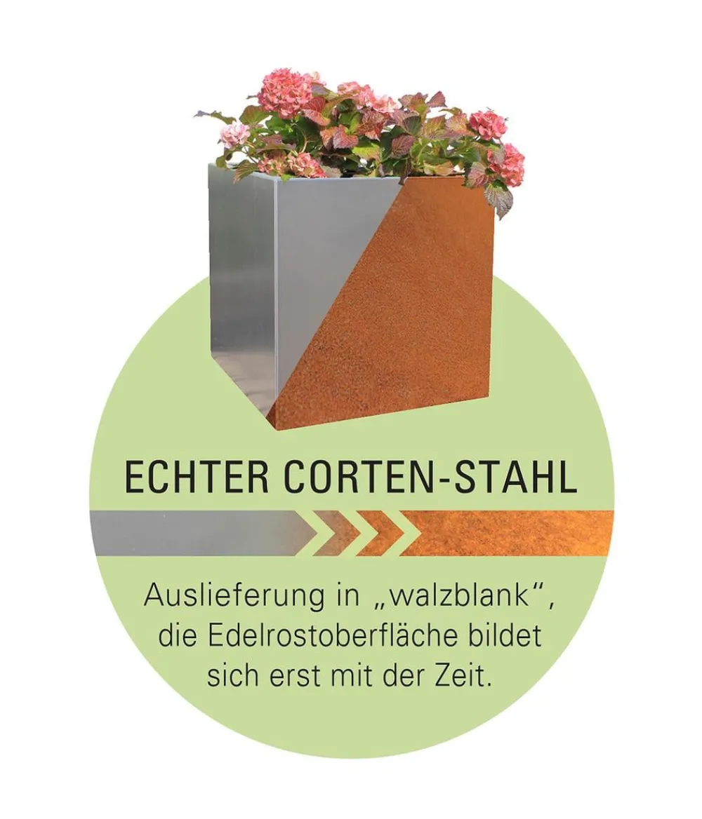 palatino Hochbeete & Frühbeete - Cortenstahl-Pflanzrahmen Carlotta, ca. B120/H25/T80 cm Braun