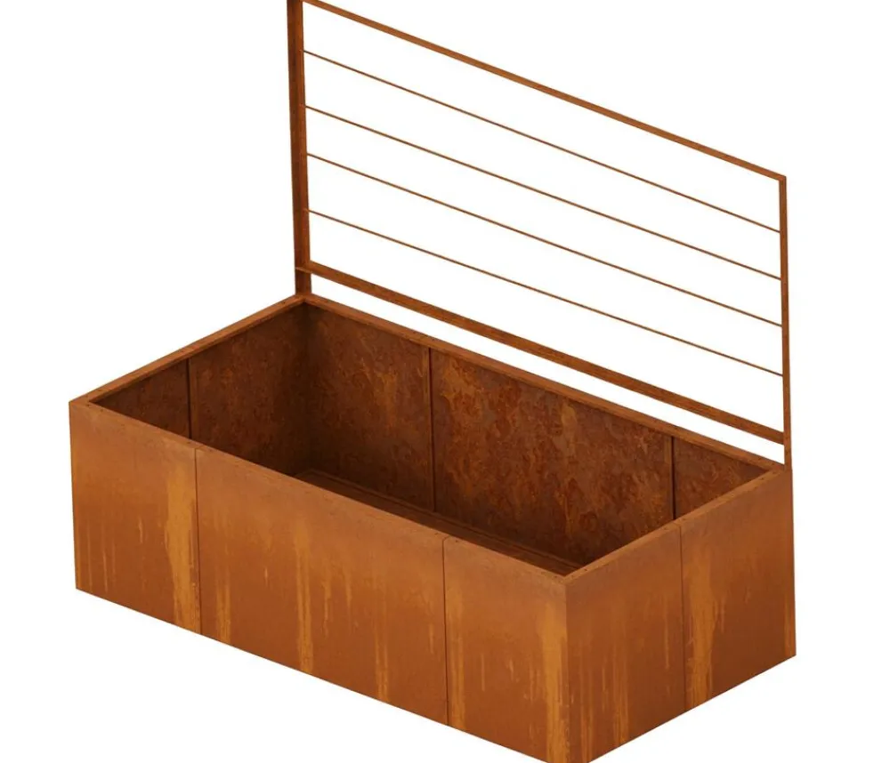 palatino Cortenstahl-Pflanzgefäß Urban mit Rankhilfe, rechteckig, , ca. B200/H183/T100 cm Braun Best