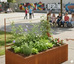 palatino Cortenstahl-Pflanzgefäß Urban mit Rankhilfe, rechteckig, , ca. B200/H183/T100 cm Braun Best