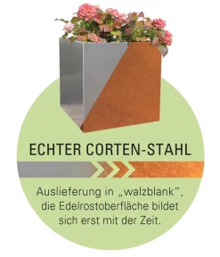 palatino Hochbeete & Frühbeete - Cortenstahl-Pflanzkübel Clara mit Rankkäfig, quadratisch, , ca. B60/H163/T60 cm Braun
