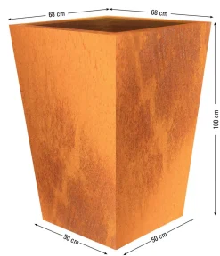 palatino Pflanzkübel & Blumenkästen|Hochbeete & Frühbeete - Cortenstahl-Pflanzgefäß Max, ca. B68/H100/T68 cm Braun