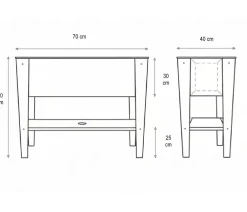 palatino Cortenstahl-Tischbeet, ca. B70/H80/T40 cm Braun Clearance