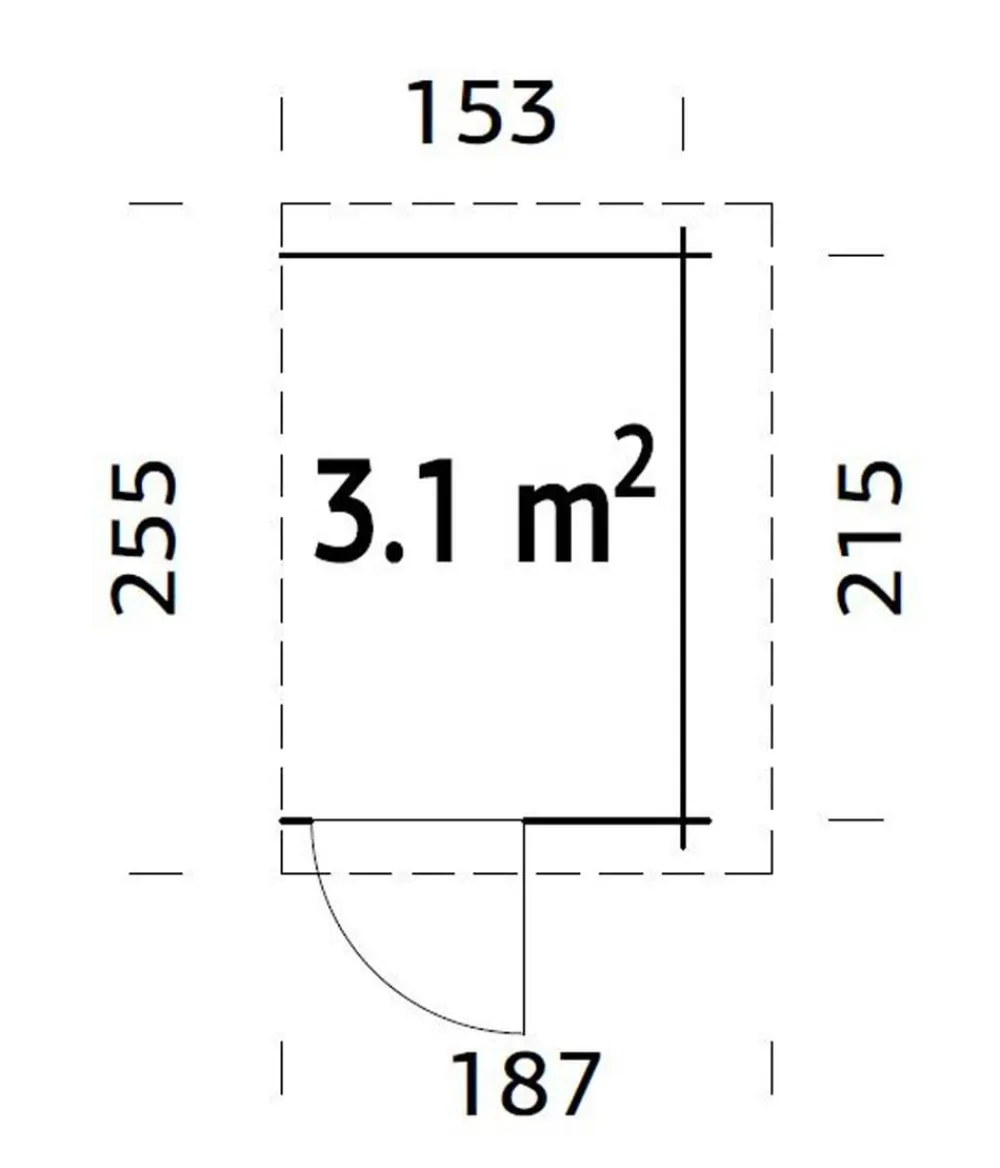 Palmako Anbauten > Anbauschuppen, ca. B187/H183/T255 cm