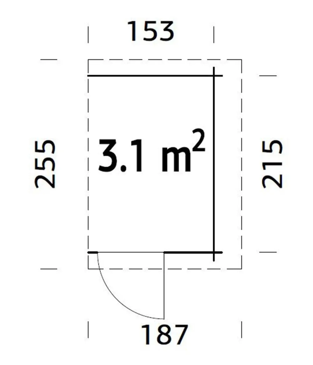 Palmako Anbauschuppen, ca. B187/H183/T255 cm Natur Sale
