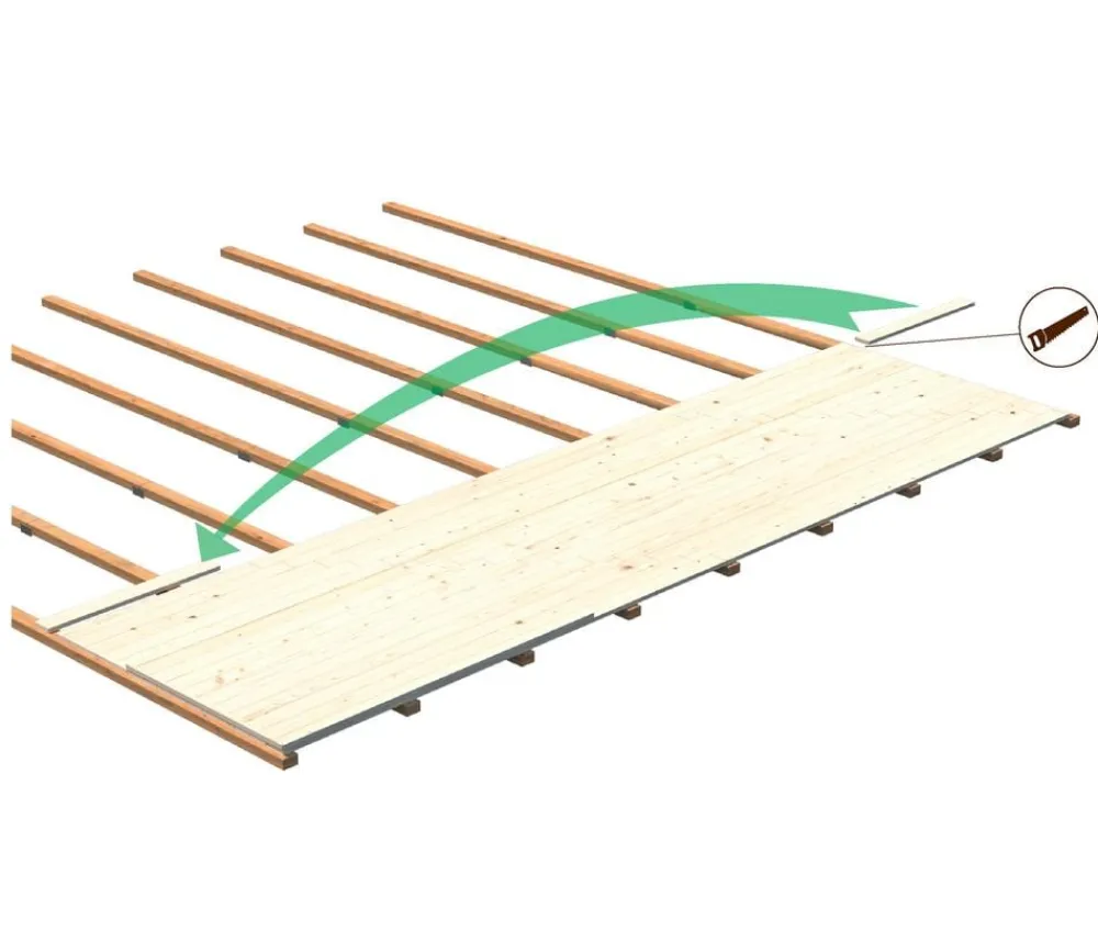 Palmako Fußboden für Gartenhaus Klara, ca. 17 m² Natur Clearance