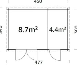 Palmako Gartenhaus Ella, ca. B477/H214/T340 cm Grau Best