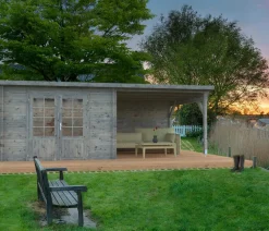 Palmako Gartenhaus Ella, inkl. Seitendach, ca. B614/H214/T340 cm Grau Online