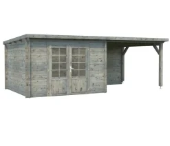 Palmako Gartenhaus Ella, inkl. Seitendach, ca. B614/H214/T340 cm Grau Online