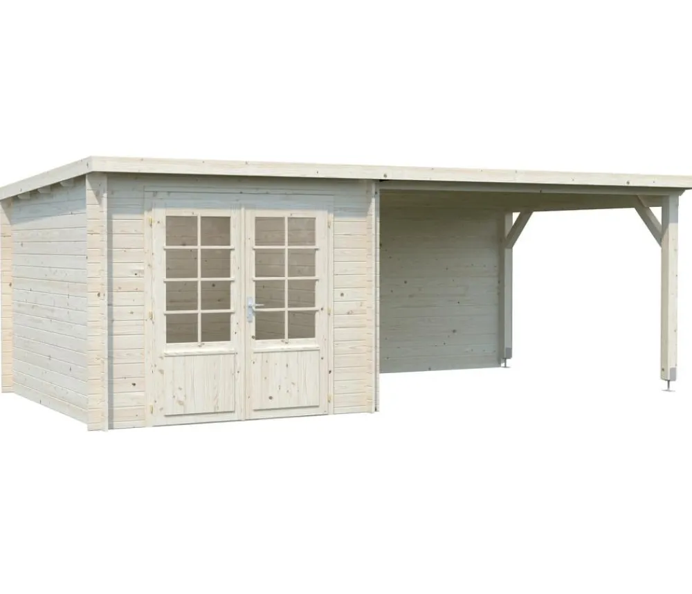 Palmako Gartenhaus Ella, inkl. Seitendach Natur Outlet