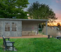 Palmako Gartenhaus Ella, inkl. Seitendach Grau Online