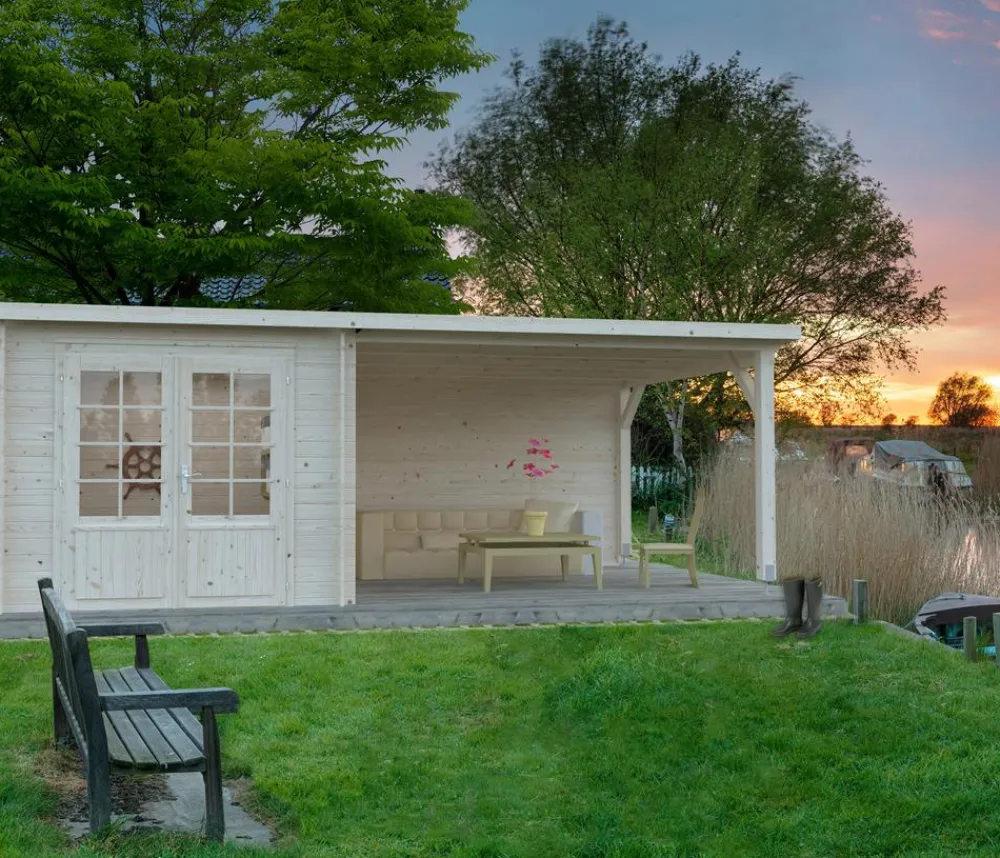 Palmako Gartenhaus Ella, inkl. Seitendach Beige New