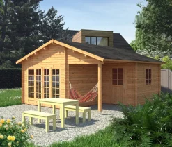 Palmako Gartenhaus Irene, ca. B564/H321/T598 cm Braun Hot